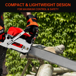 Gasoline Chainsaw – 62CC 52Cc, 2 KW- Sawing Cutting Pruning and Trimming Wood Powered Engine 2 Cycle
