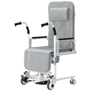 Topteng Patient Chair Hydraulic Transferred Lift Wheelchair Reclining transfer bed With potty