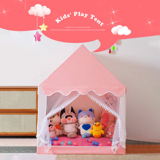 Mesh Window Portable Children’s Playhouse with Carry Bag Pink Assembly Tent with Metal Frame Kids Indoor Play Tent for Boys & Girls Optional Star Lights & Mat