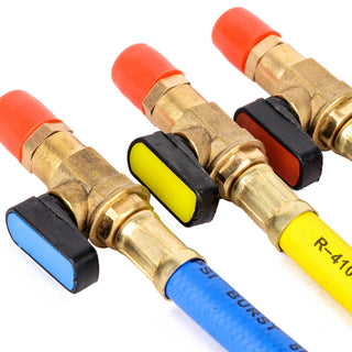 3Pcs 1/4" & 5/16" SAE Manifold Gauge A/C Refrigeration Charging Hoses