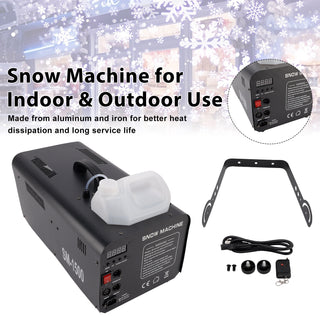 1500W Snow Machine with Wired Remote – Snowflake Maker for Christmas Parties & Stage Effects Weddings