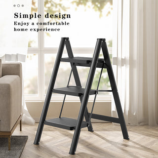 3 Step Ladder Folding Lightweight Step Stool for Home with Non-Slip Feet