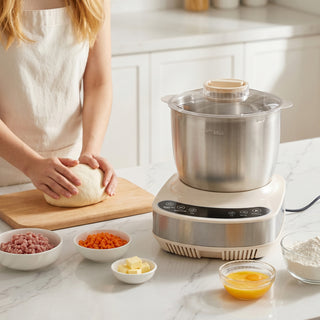 Electric Dough Mixer 7.4qt Large Capacity Electric Dough Maker with Ferment Function For Baking Bread Dough&Pizza Dough 304 Stainless Steel Kitchen Stand Mixer