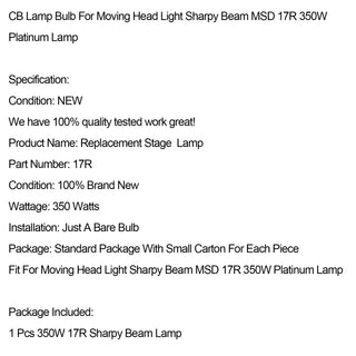 Replacement Bulb for 7R 230W Stage Lamp Moving Sharpy Beam Moving Head Lighting