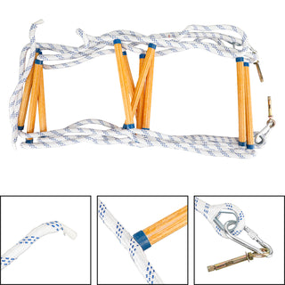 5 Meters Fire Escape Ladder Folding Emergency Rescue Rope Nylon Epoxy Resin Fireproof