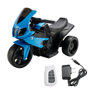 3Wheel 6V Kid Ride On Motorcycle Electric Toy With Remote Control LED Light Blue Toy