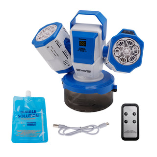 Rechargeable Bubble Machine With Light 360°Rotation Remote Control Outdoor Event