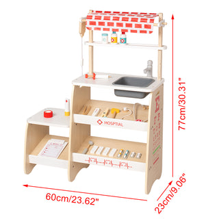 Kid Pretend Medical Clinic Stand Simulation Toy Set With 22 Accessories Ages 3+ US