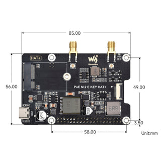 Raspberry Pi 5 PCIe to M.2 E Key Supports USB Bluetooth Connection Adapter Board