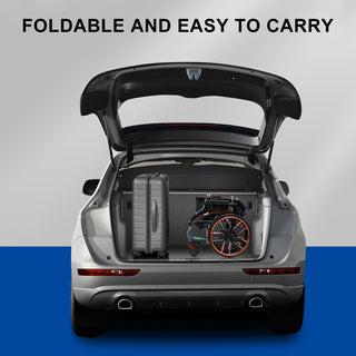 Easy-to-Fold Adjustable Footrests and Eco-Friendly Oxford Fabric Seat – Lightweight Hand-Push Aluminum Alloy Frame Wheelchair with Magnesium Alloy Wheels and Comfortable for Travel