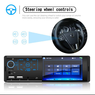 Single Din Touchscreen Radio Bluetooth Car Stereo 4 Inch FM + Rear View Camera