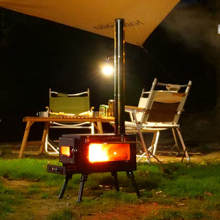 Portable 304 Stainless Steel Camping Stove with Chimney Pipe