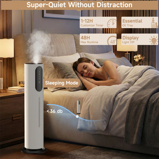 Aroma diffuser box Suitable for Indoor Pet Friendly Purification and filtration function 3-Speed Ultrasonic Cool Mist Humidifier Babies Friendly Plant Friendly 1.98gal/7.5L Bedroom Silent Humidifier Suitable for Large Room