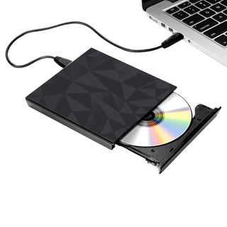 Usb 3.0 Type-C External Dvd Rw Cd Drive Burner Big Drill Face For Laptop Pc Blk