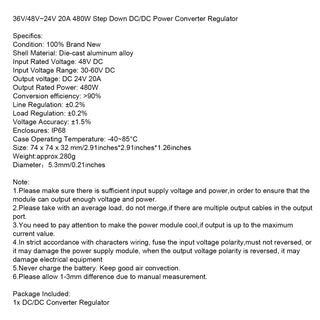 WaterProof 36V/48V to 24V 20A 480W Step Down DC/DC Power Converter Regulator