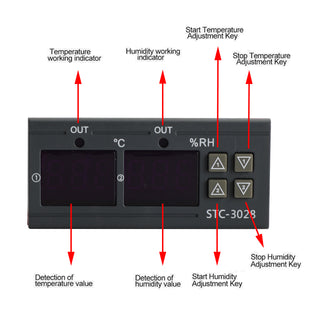 STC-3028 AC110V-220V Digital Temperature Humidity Controller Thermostat+Probe