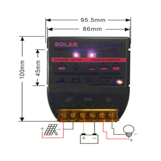 Solar Photovoltaic Charge Controller PWM 10A 12V Solar Panel Battery Controller