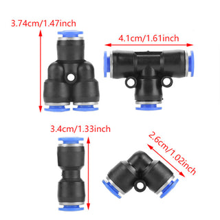 40Pcs Quick 6mm OD Plastic Pneumatic Push Connector Air Line Fittings