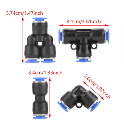 40Pcs Quick 6mm OD 1/4" Plastic Pneumatic Push Connector Air Line Fittings Generic