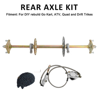 32 inch ATV Quad Go Kart Rear Live Axle Kit Sprocket Brake Hub