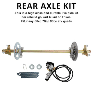 29 inch ATV Quad Go Kart Rear Live Axle Kit Sprocket Brake Hub