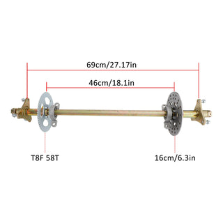 29 inch ATV Quad Go Kart Rear Live Axle Kit Sprocket Brake Hub