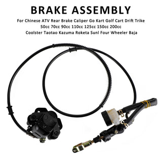 Go Kart ATV Rear Hydraulic Brake Caliper Master Cylinder Kit
