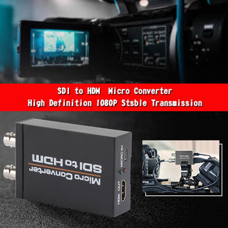 SDI to HDMI+SDI Mini HD Video Micro Converter 1 to 2 Audio Format Detection Blk