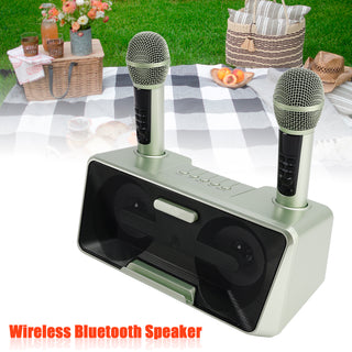 Wireless Bluetooth Speaker Dual Microphone Karaoke for Home Party Picnic Outdoor