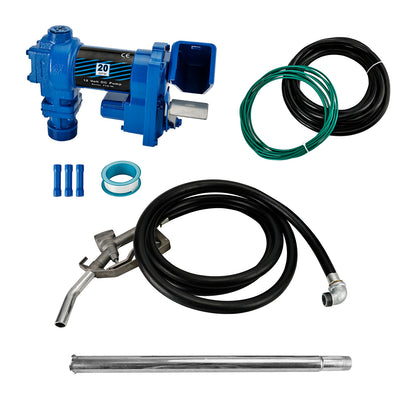 20GPM DC12V Fuel Transfer Pump Gasoline With Nozzle Kit Gas Diesel Kerosene Blue