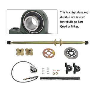 44.8 inch ATV Quad Go Kart Rear Live Axle Kit Sprocket Brake Hub