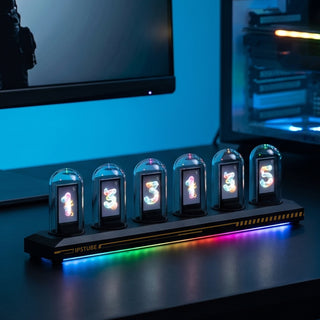 Nixie Tube Clock Wi-Fi SYNC 12/24H No Assembly Required A Retro Gift for Friends