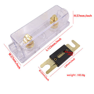 1 in 1 Out ANL Transparent Fuse Holder w/Multi-A Fuse Piece Car Audio Fuse Block