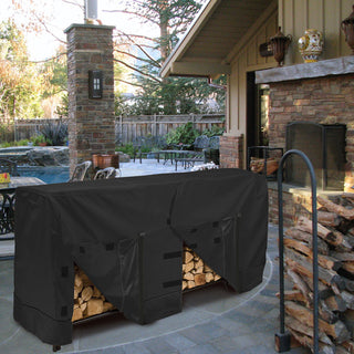 96*24*42Inch Outdoor Firewood Log Storage Rack Cover Waterproof Snow Protect