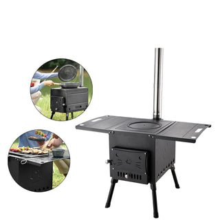 Outdoor Portable Camping Folding Wood Stove Picnic Cook Heat