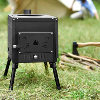 Outdoor Portable Camping Folding Wood Stove Picnic Cook Heat