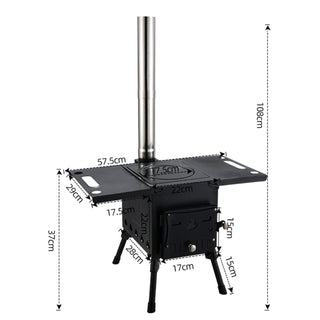 Outdoor Portable Camping Folding Wood Stove Picnic Cook Heat