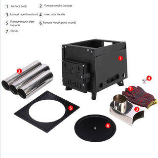 Outdoor Portable Camping Folding Wood Stove Picnic Cook Heat
