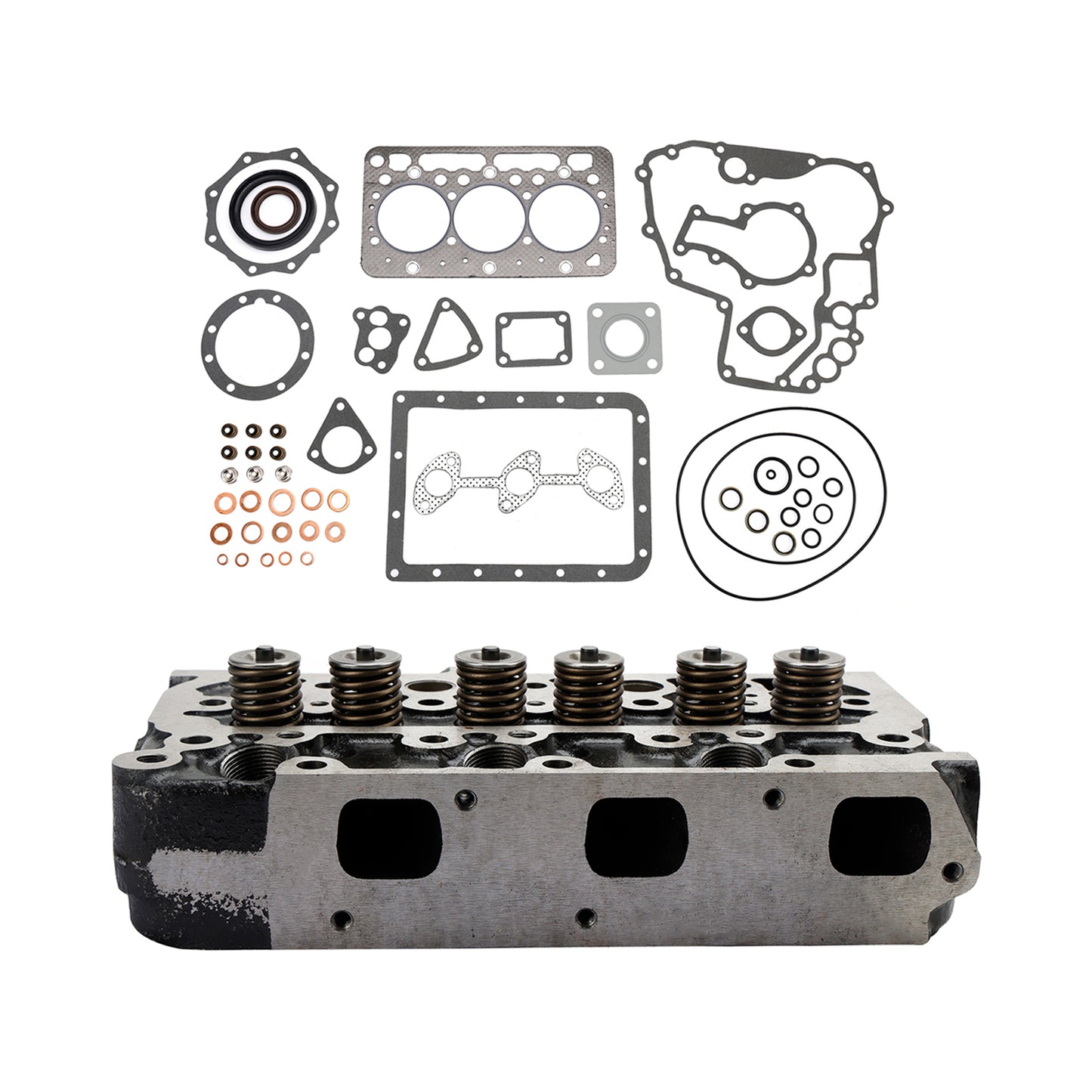 Complete Cylinder Head With Valve Spring & Gasket Kit For Kubota D722 Engine