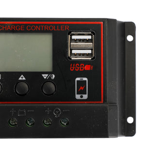 20A Solar Panel Battery Regulator Charge Controller PWM LCD Dual USB 12V/24V