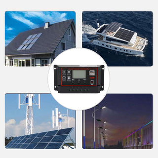 20A Solar Panel Battery Regulator Charge Controller PWM LCD Dual USB 12V/24V