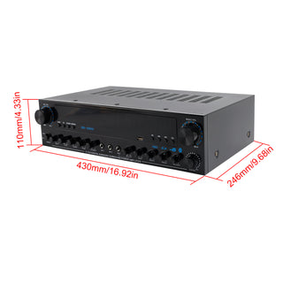 3600W Peak Stereo HiFi Power Bluetooth Amplifier High-Power 5.1 Subwoofer Home