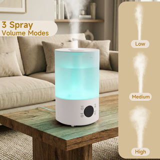 Humidifiers for Bedroom  Auto Shut-Off  Quiet Ultrasonic Humidifier with 360° Nozzle and Colorful Gradient Light  4L Cool Mist Humidifier for Home Plant and Baby Nursery
