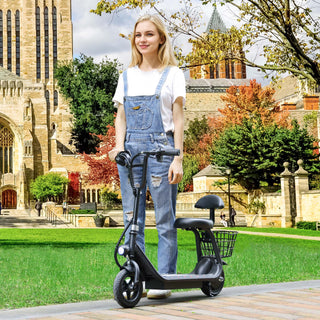 3-Speed Adjustable 12.43-Mile Range Electric Scooter with Seat for Kids Neon Lights Up to 11 MPH Electric Scooter for Kids Ages 4-10