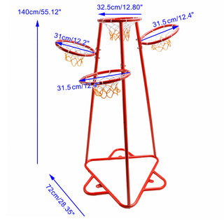 Early Learning 4 Hoop Kid Basketball Hoop Indoor/Outdoor Preschool Hoop Set Red Toy