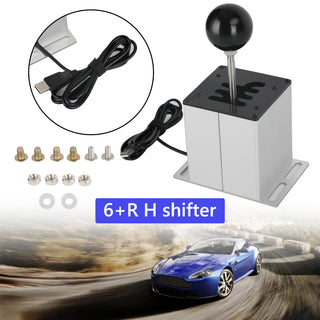 6+R USB Simulator H Gear shifter for Logitech G27 G25 Steering Wheel PC White