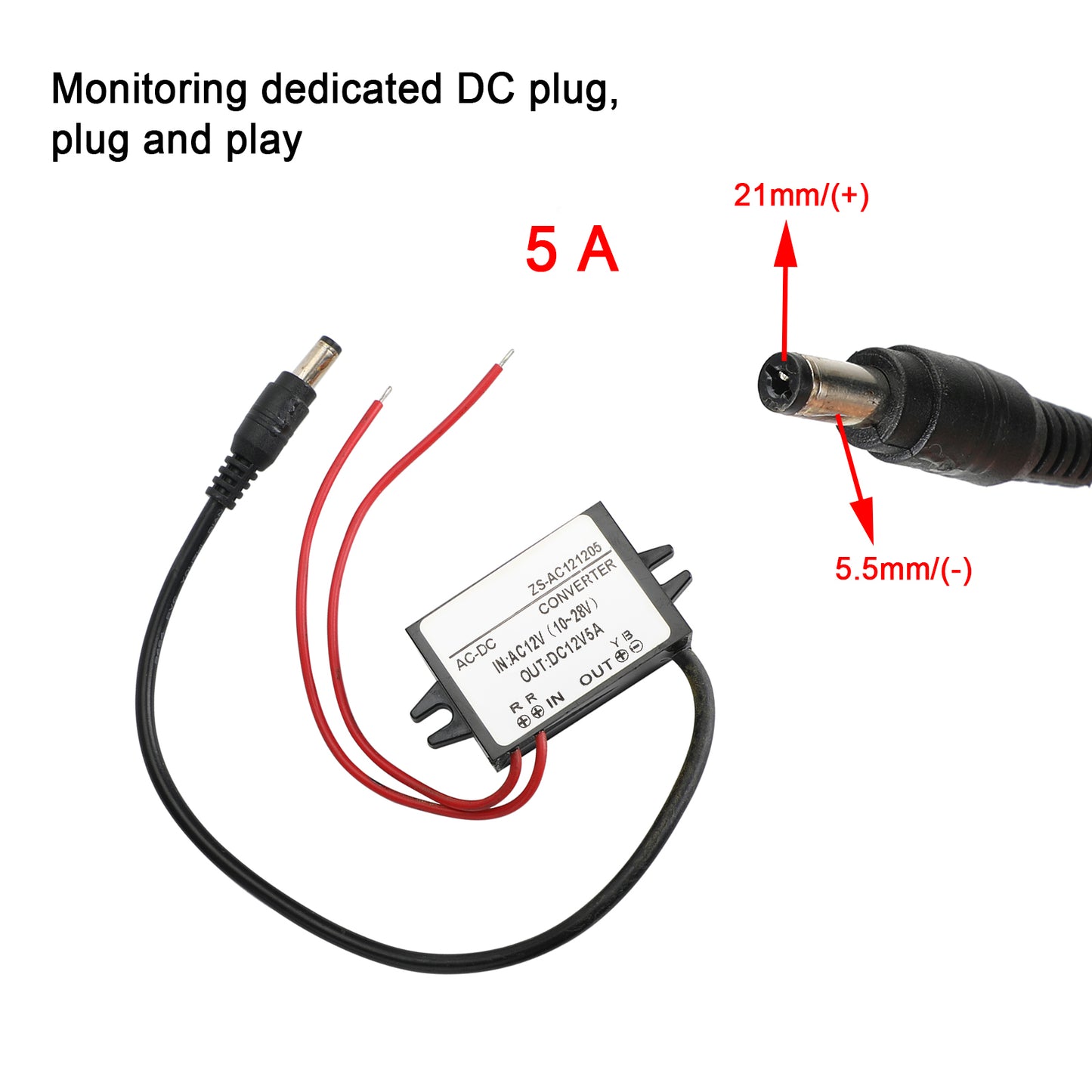 Step Down Power Supply AC10-28V To DC12V 5A Buck Converter USB Power Supply Generic