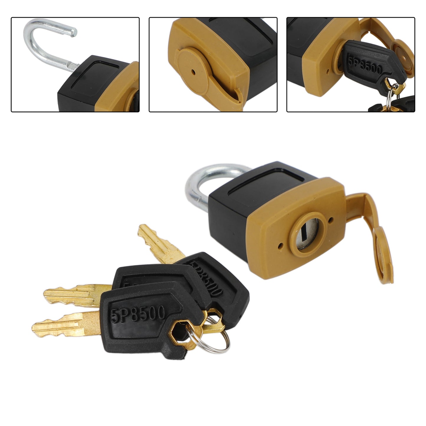 1Pcs Padlock Pad Lock W/3 New Keys For Caterpillar (CAT) 5P8500 246-2641 Generic