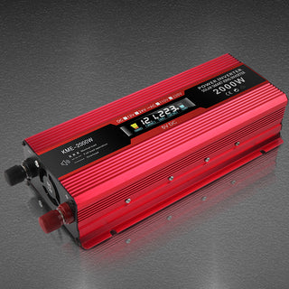 Car Power Converter Inverter DC 12V To AC 220V LCD 2000W  Charger LED Display