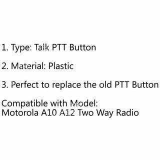 1x Way Key Launch Button Talk Two Xtni Radio PTT Switch For A10 A12